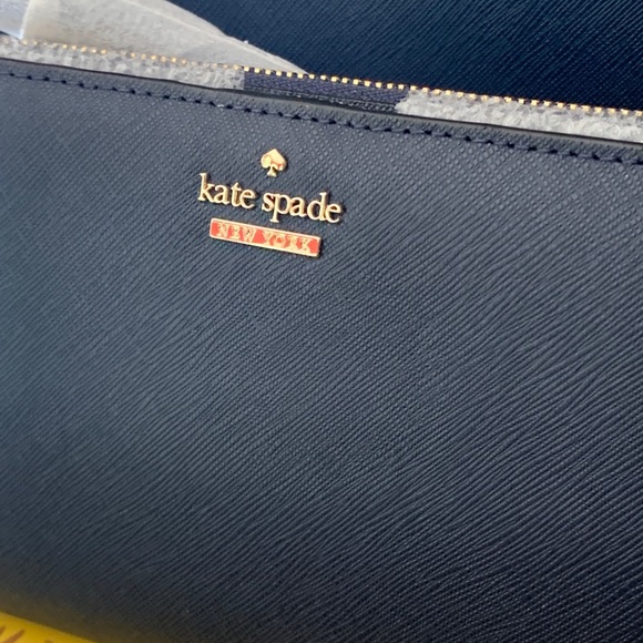 kate spade MATCHING SET! Purse & Wristlet + Wallet NWT Navy Blue - Picture 12 of 14